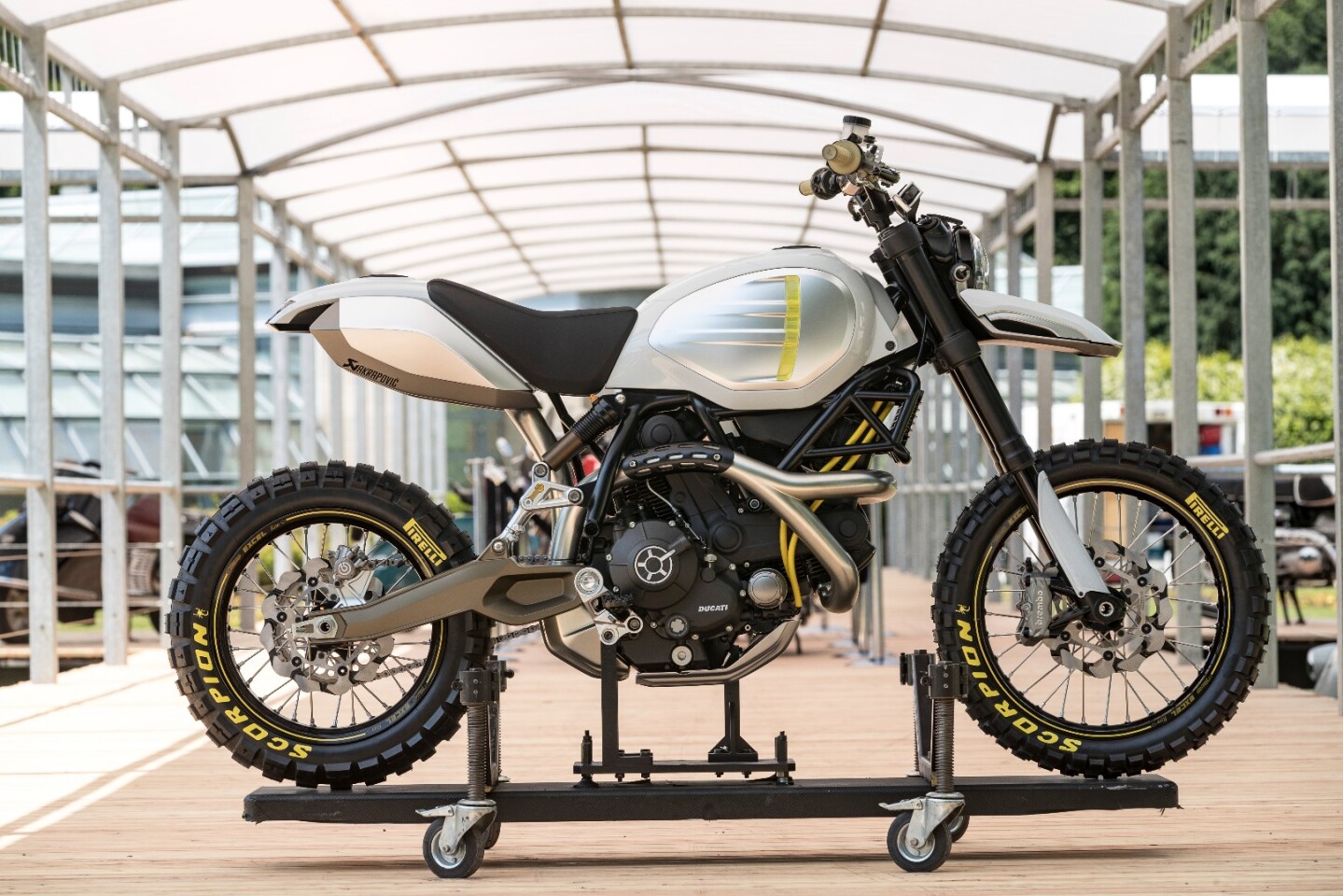 This is the other Ducati concept shown at Villa d'Este, based on the same Scrambler as the other concept shown from Ducati and while Loz likes it better than the bike which won the public vote, it would need a set of sticky slicks to win my vote. No matter what you do with an 800cc engine and frame, there are better things to ride on loose surfaces in my opinion. To hell with the styling, bikes are about the riding experience.