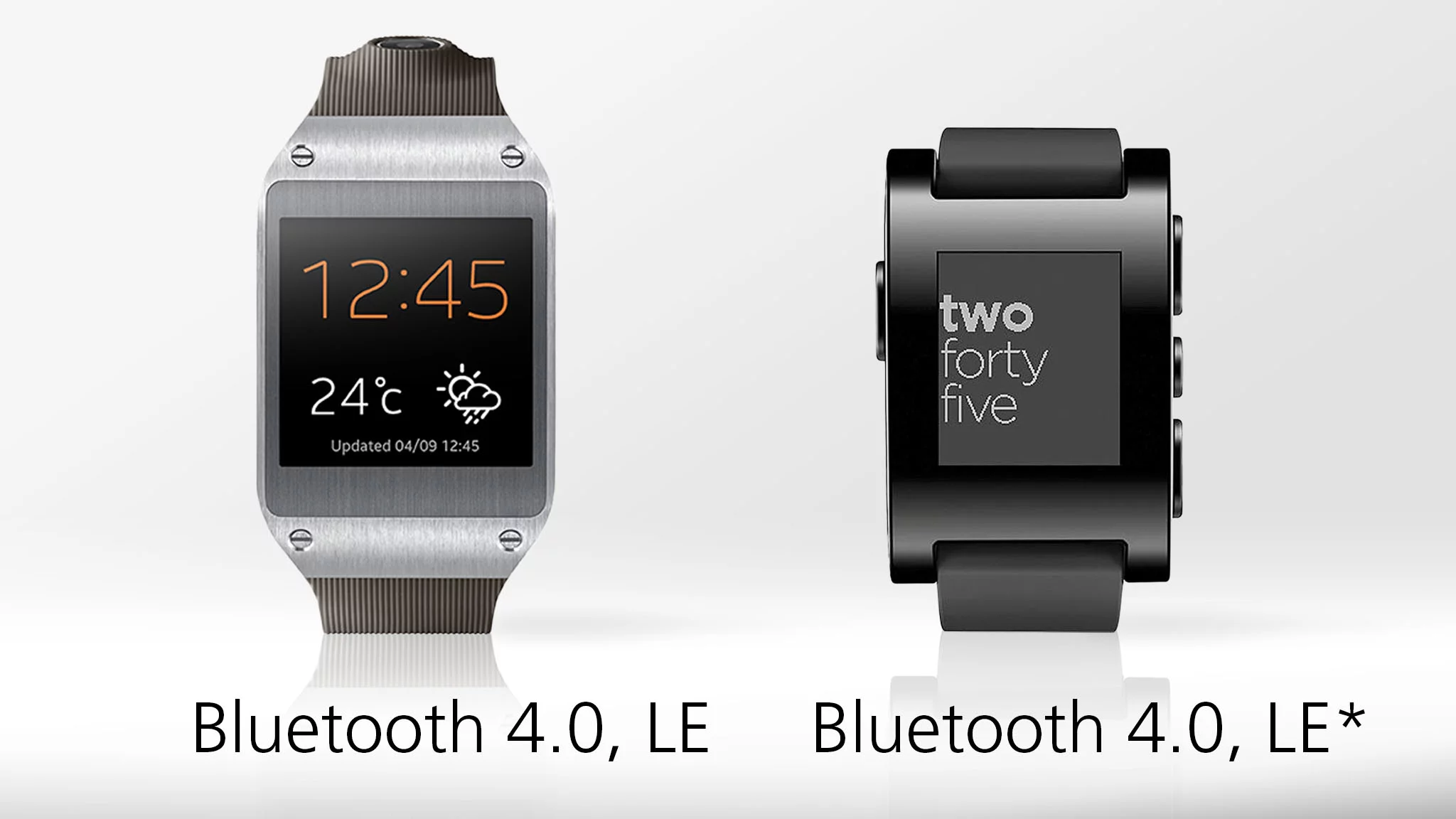 Pebble's Bluetooth LE isn't available right now, as software has it disabled