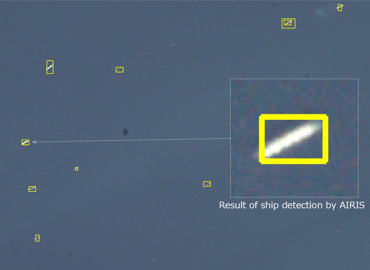 AIRIS tracking a ship in real time