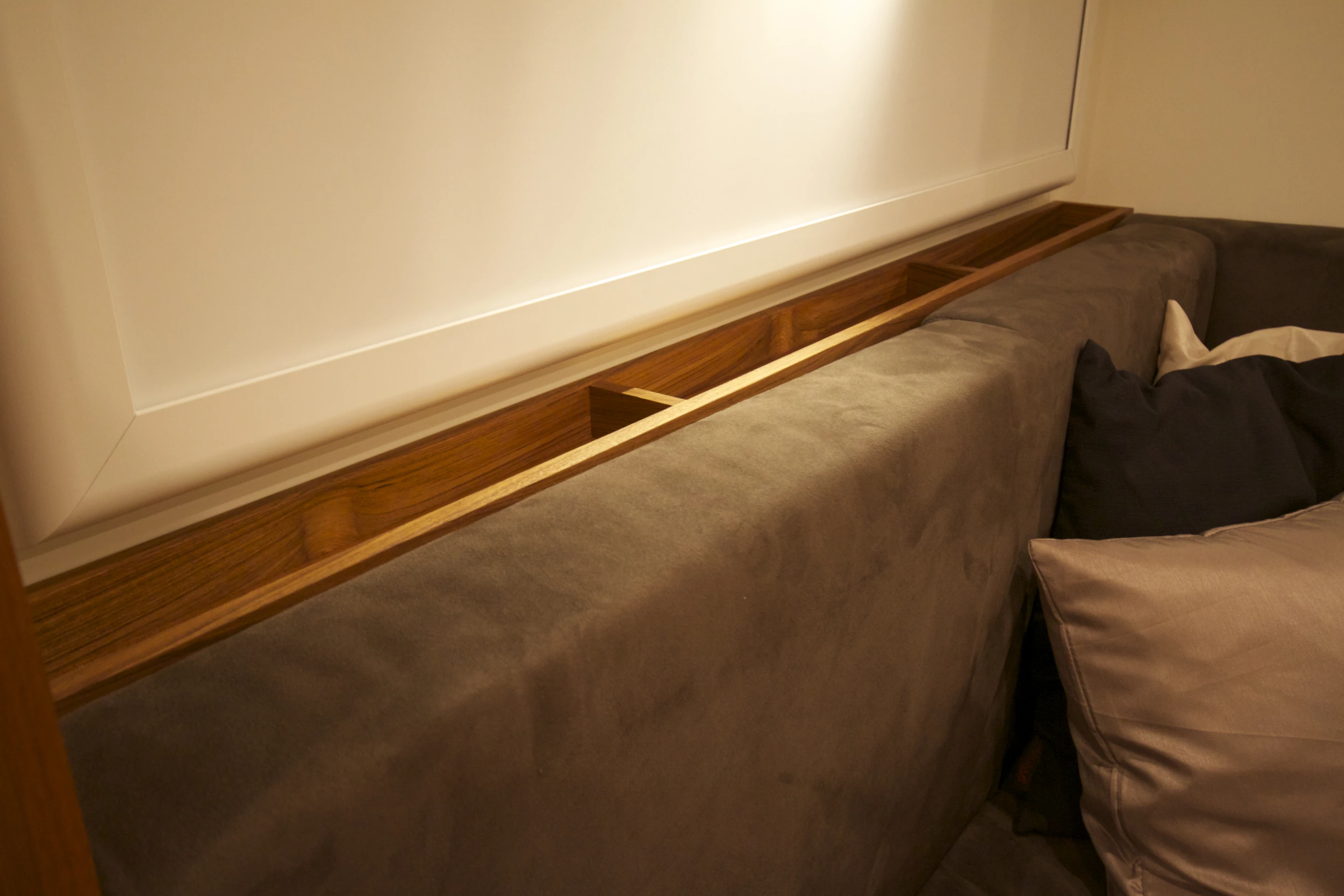 Alcantara upholstery on the dinette seating