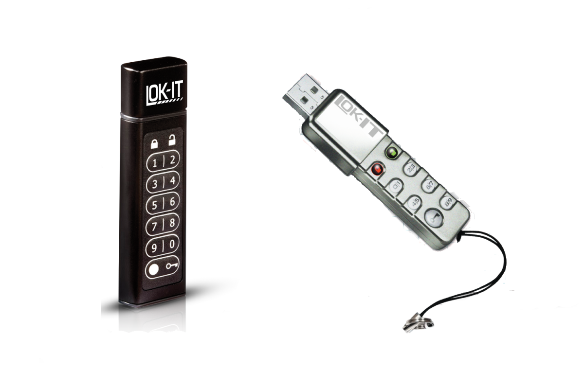 LOK-IT USB memory with PIN entry hardware authentication
