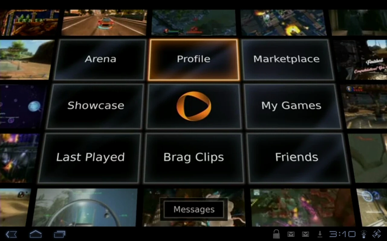 OnLive's navigable menu design
