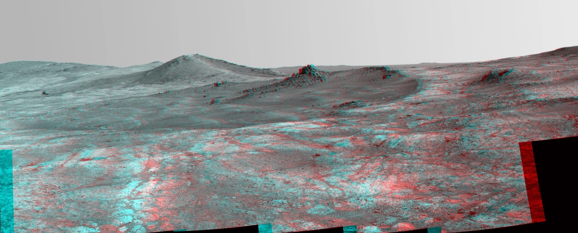 Stereo image of "Spirit of St Louis" Crater