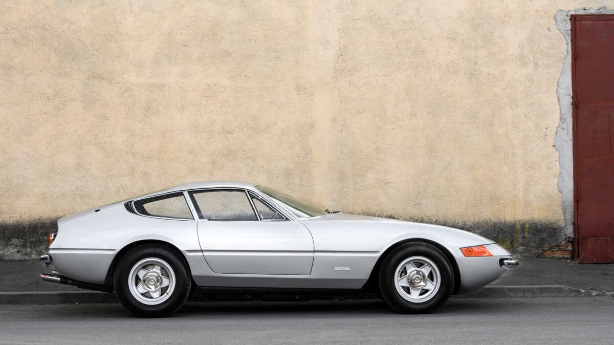 This 1970 Ferrari 365 GTB/4 Daytona Berlinetta is believed to have been owned by Princess Shams Pahlavi, the elder sister of the Shah of Iran. Sold for € 728,000 ($813,956) Auction Link
