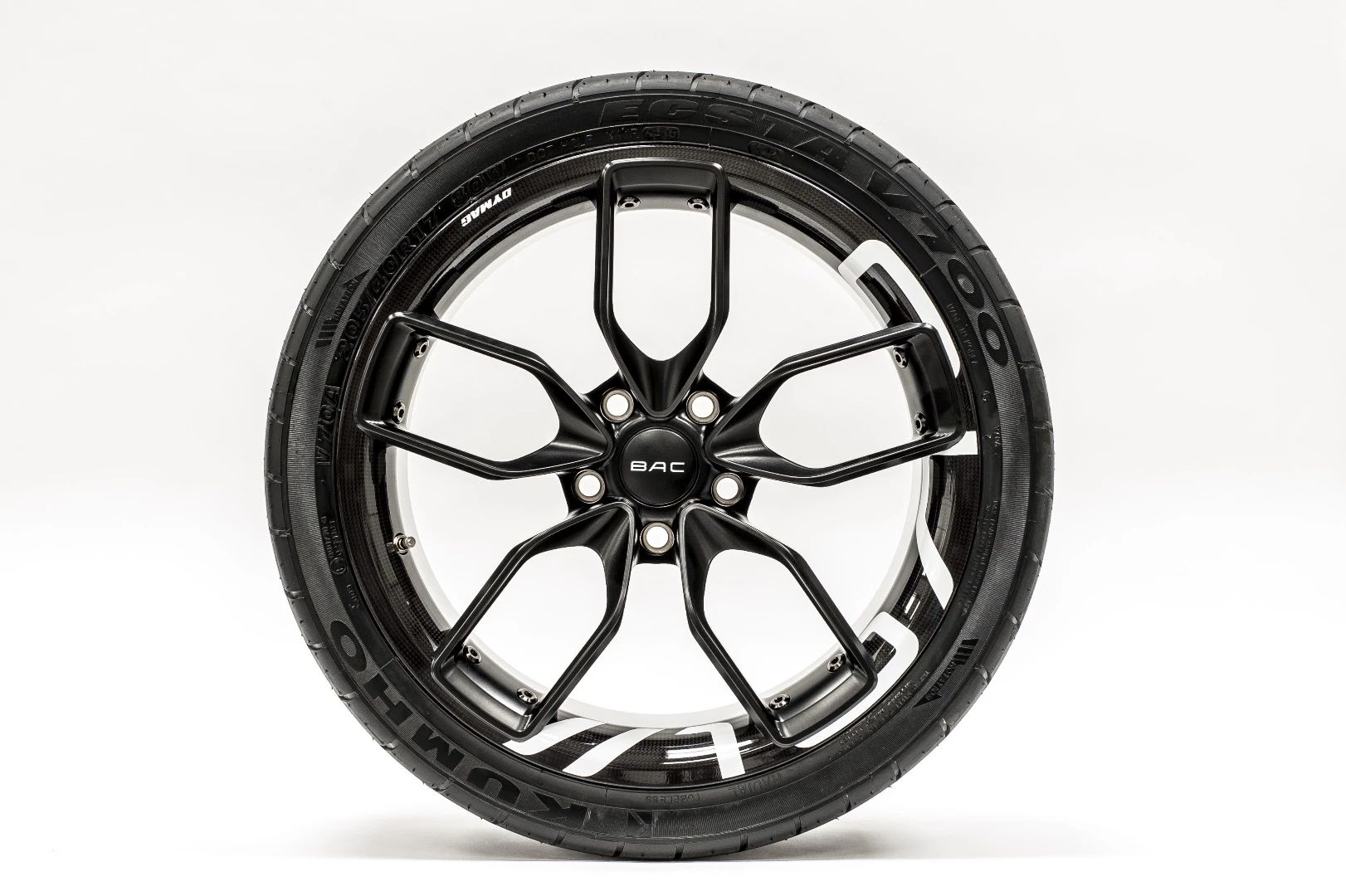 BAC uses titanium wheel nuts to shave precious grams at each corner