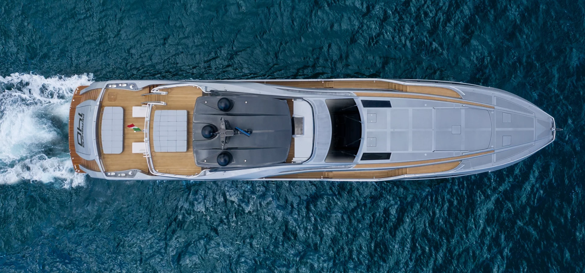 The Pershing 140 is the brand’s first vessel made from aluminum