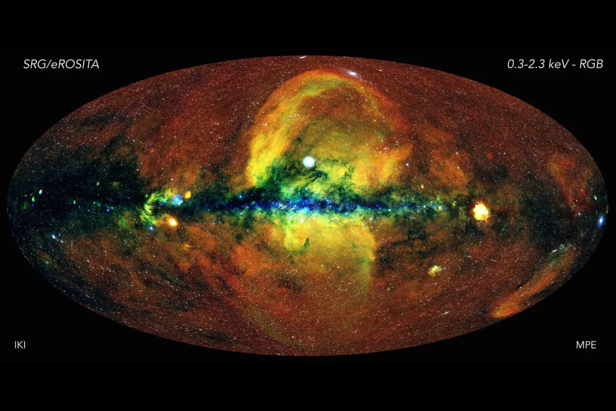 X-ray image of the Milky Way galaxy, taken by the eROSITA X-ray telescope