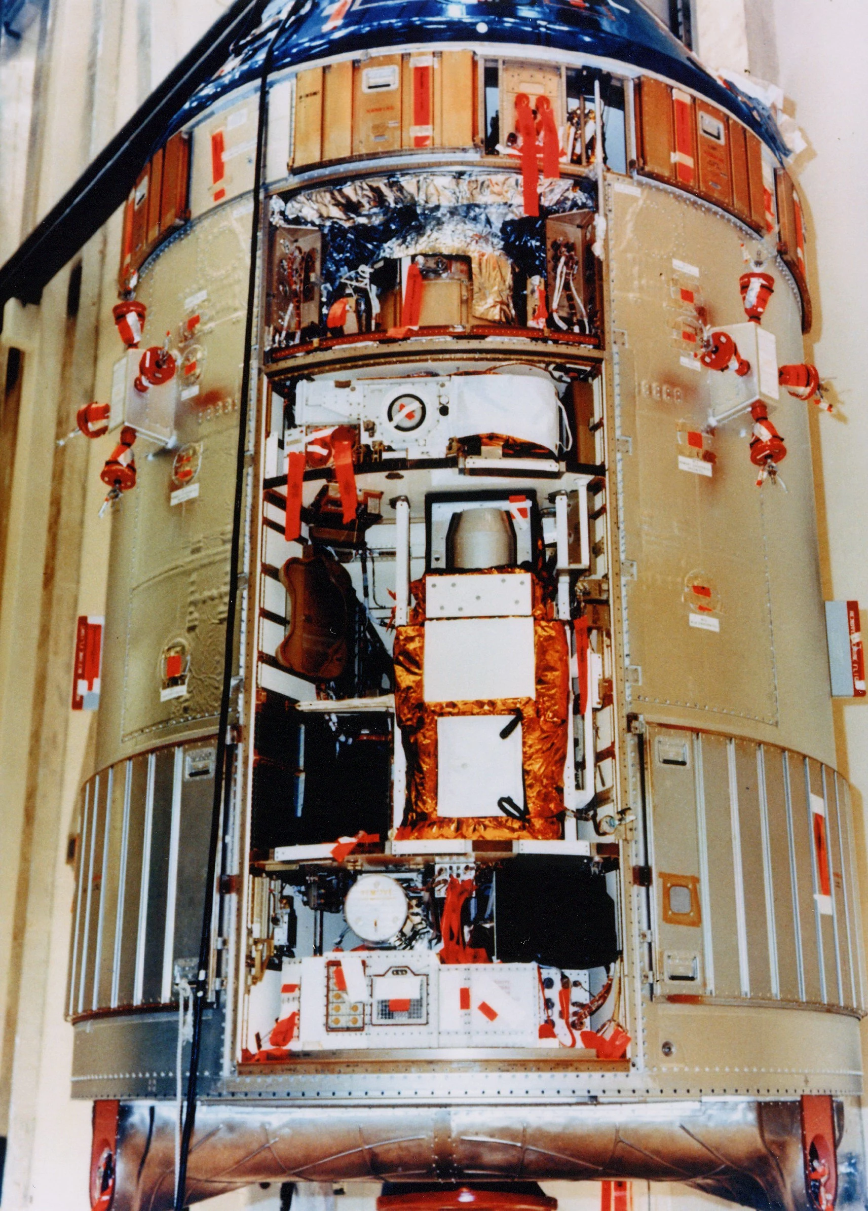 The instrument bay being prepared for launch