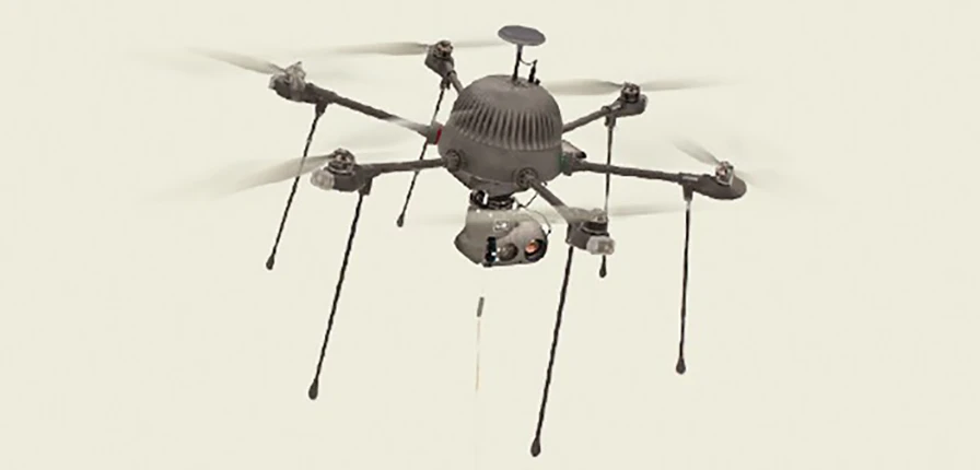 A tether provides the drone with the power needed for long endurance flights