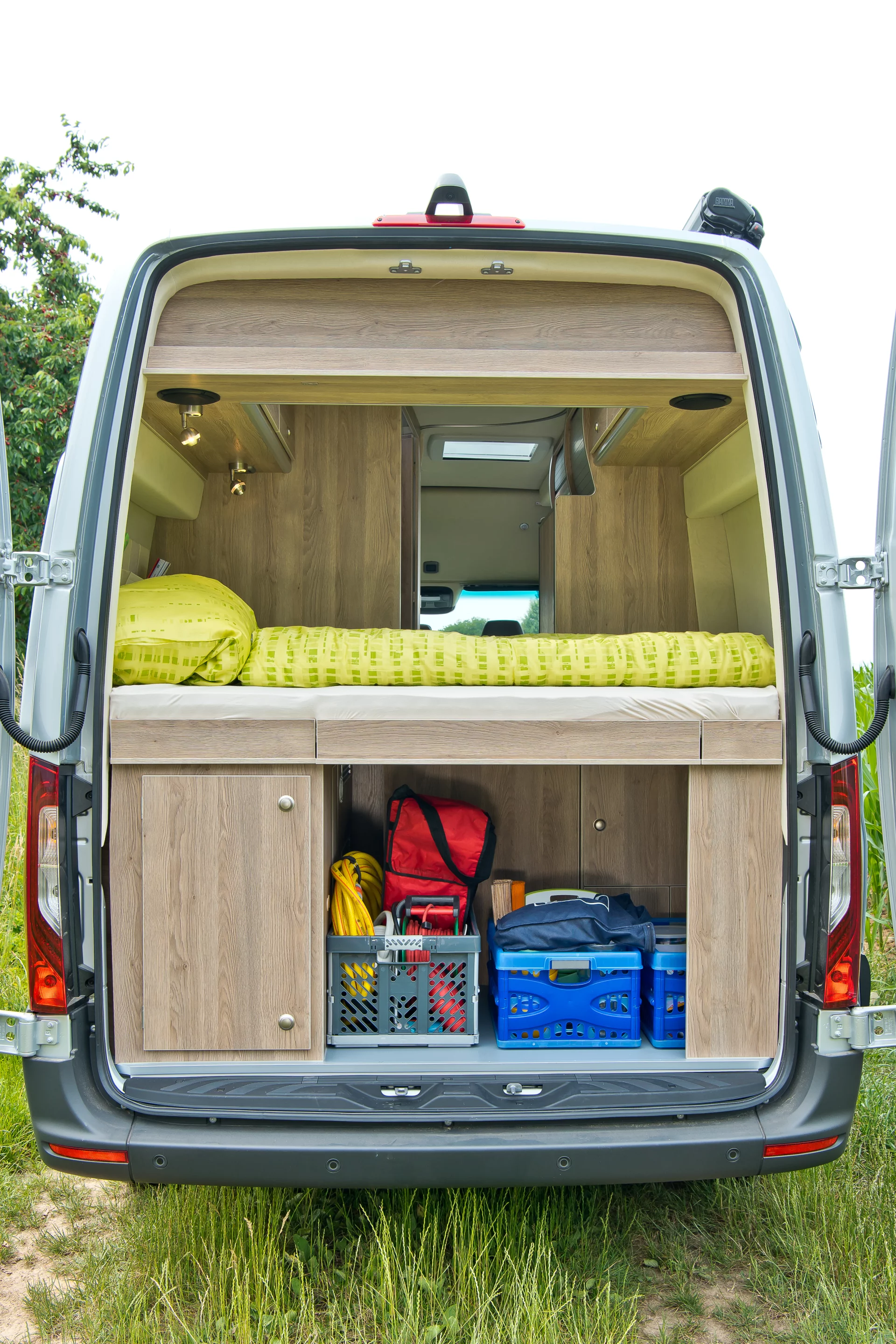The transverse rear bed offers some under-bed storage