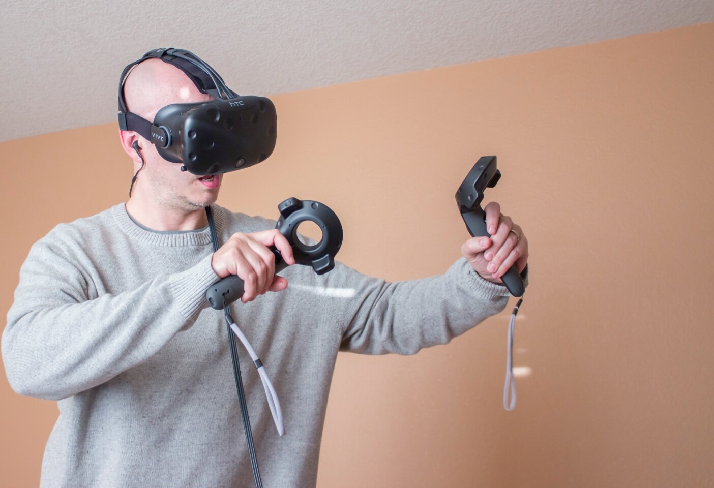 Testing out the Vive's room-scale VR