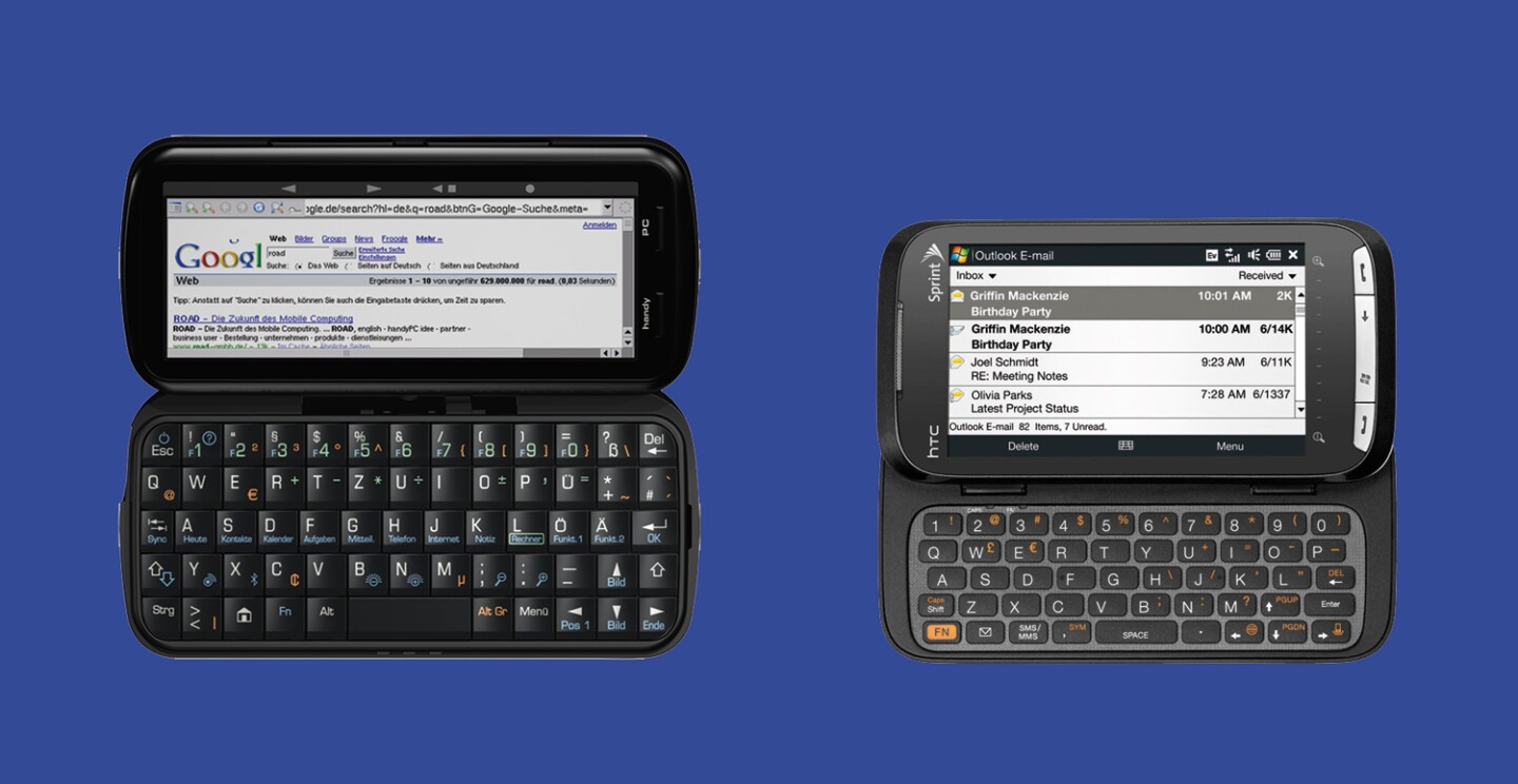 NewCon prototype touch Smartphone with flip QWERTY keyboard