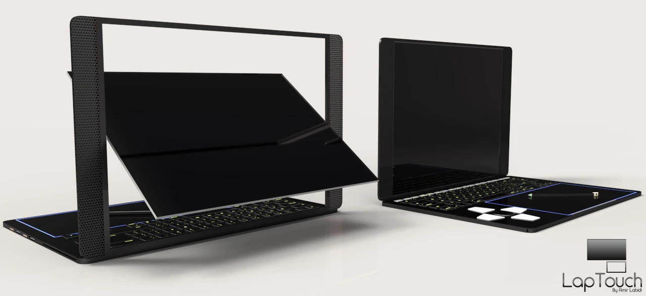 The concept includes a rotating screen that you can draw on directly in tablet fashion (Image: Amir Labidi)