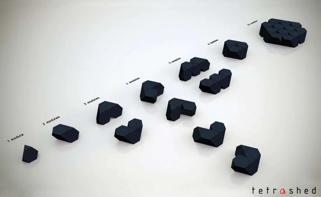 Possible configurations of Tetra-Shed modules (Image: Tetra-Shed)