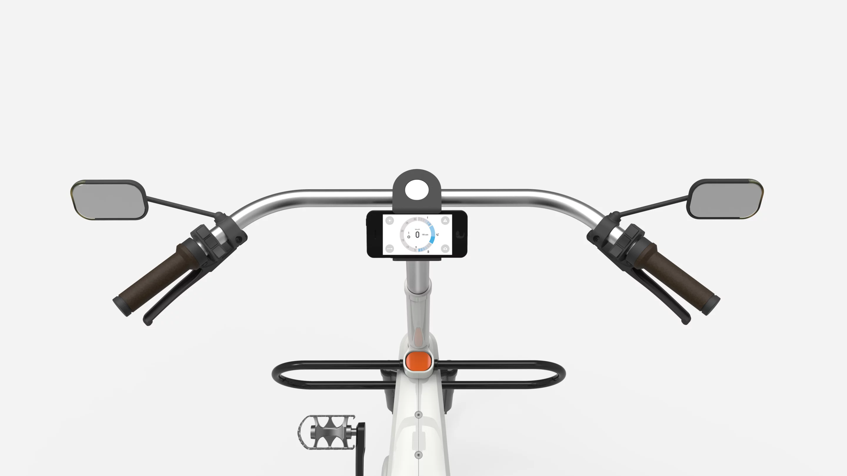 The Babel Bike's features include a handlebar smartphone mount
