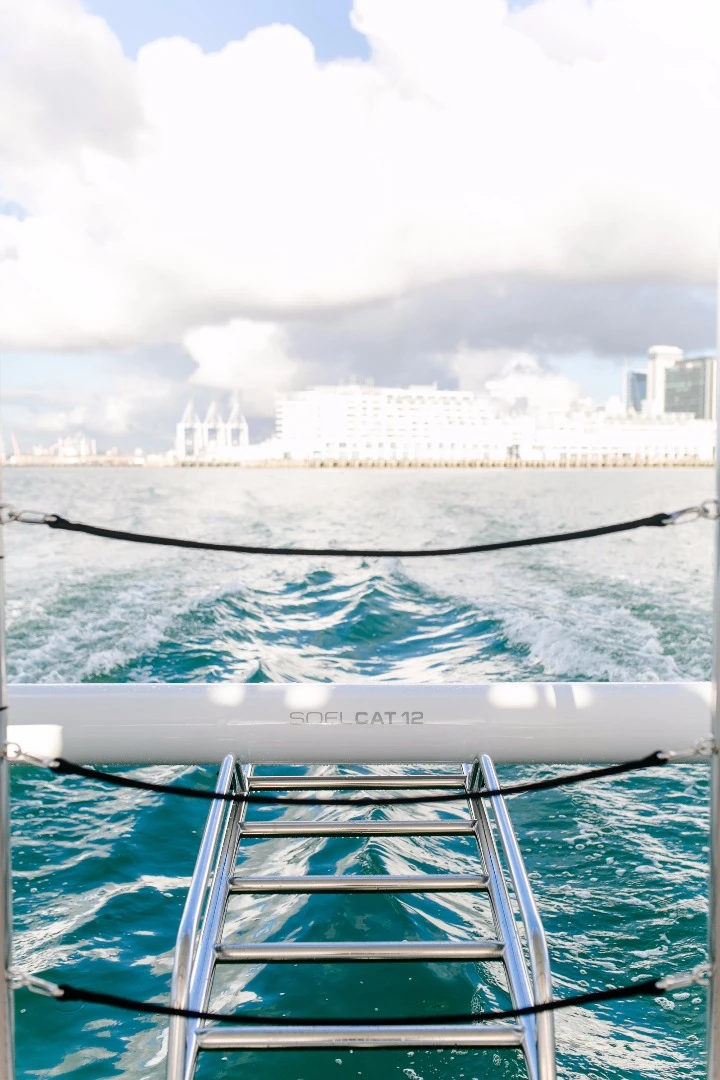 When not in use, the SoelCat 12 can be parked and hooked up to the grid