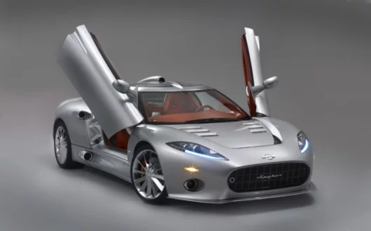 The distinctive styling of the Spyker C8 Aileron Spyder