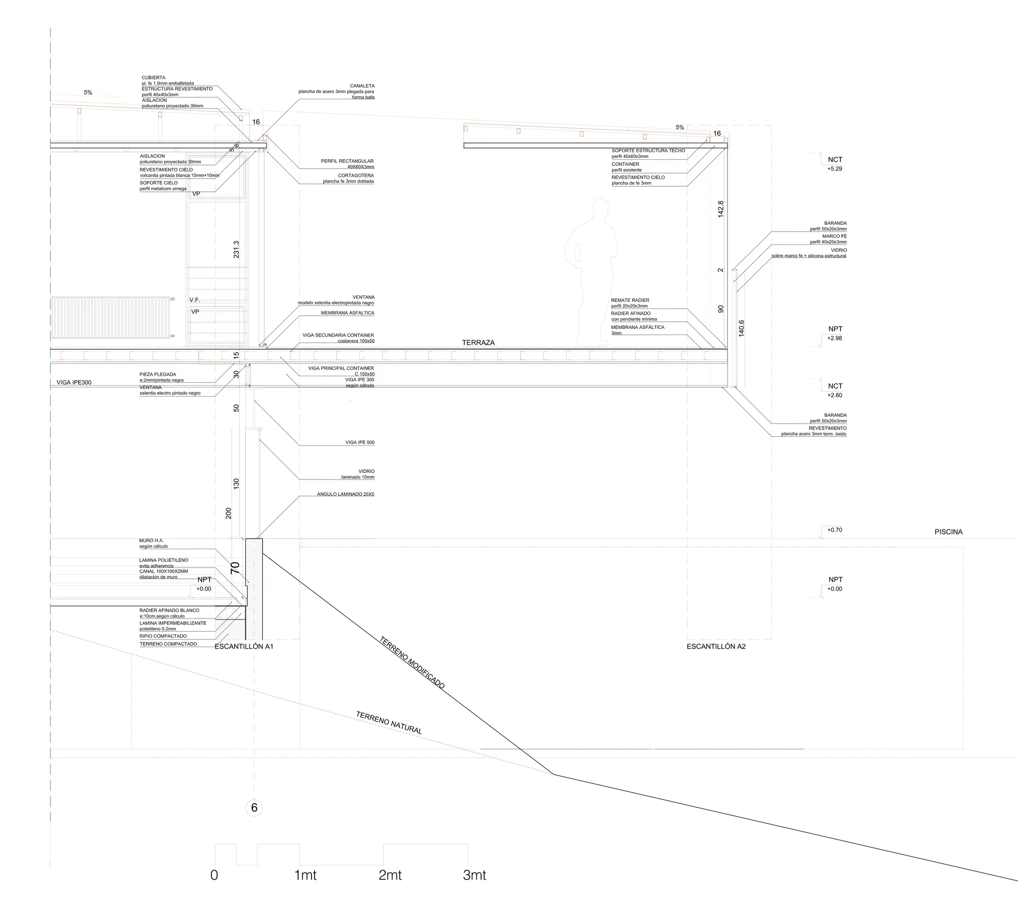 Architectural drawing of Caterpillar House (Image: Sebastián Irarrázaval)