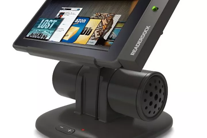Readerdock has developed charging speaker docks for the Kindle Fire (shown) and the B&N Nook Color