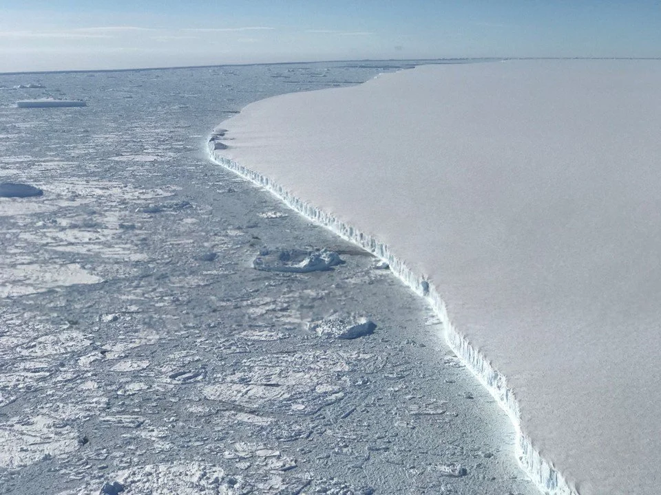 The western edge of iceberg A68