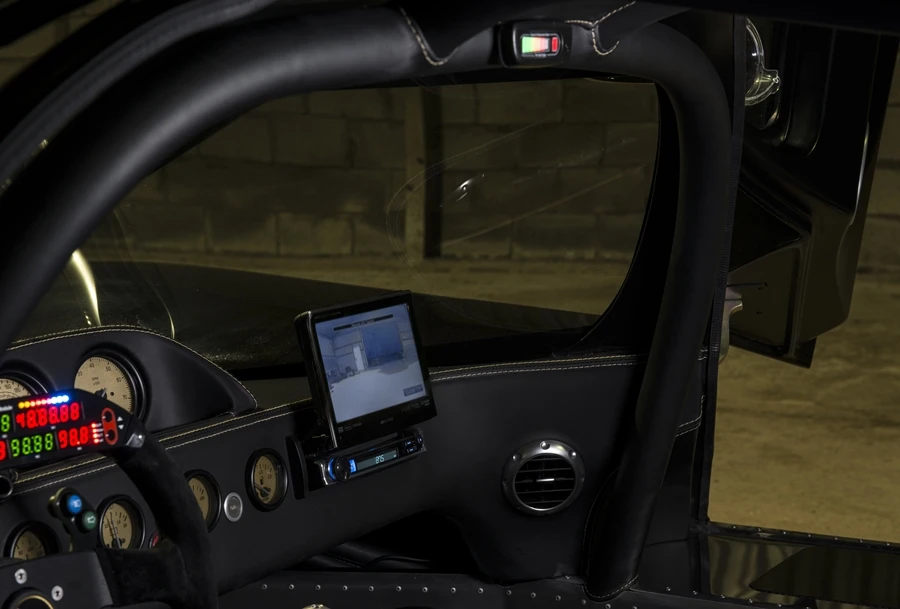 The rear-view camera screen in the Ultima Evolution