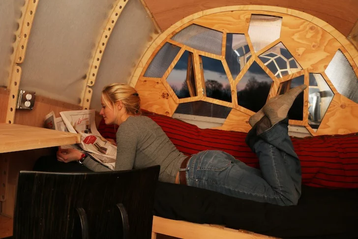 The pod shape was inspired by nature, and the students applied biomimicry principles to the design of OTIS