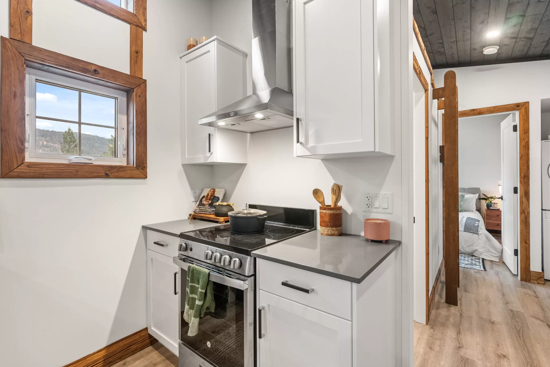 The Silvertip's kitchen has lots of cabinetry and storage space