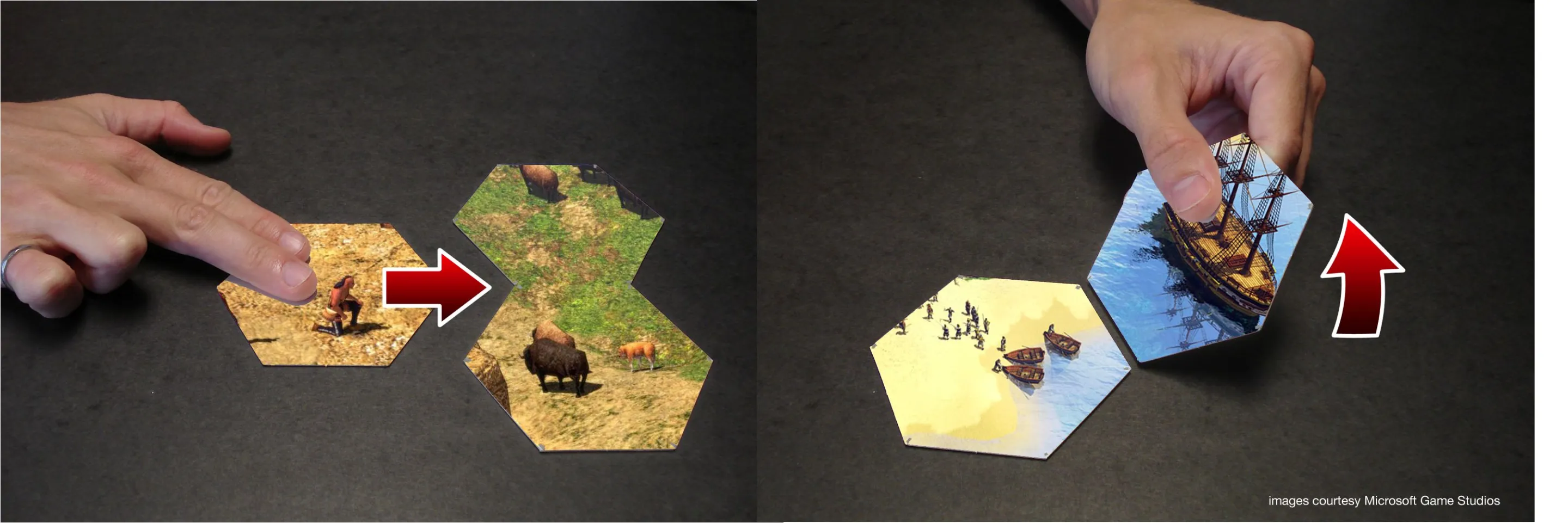 Using the interactive game tiles