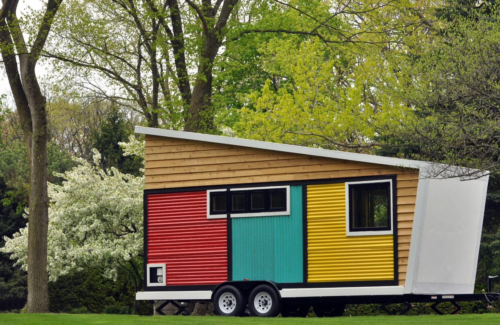 The Toybox Tiny Home is currently located in Lake Forest, Illinois