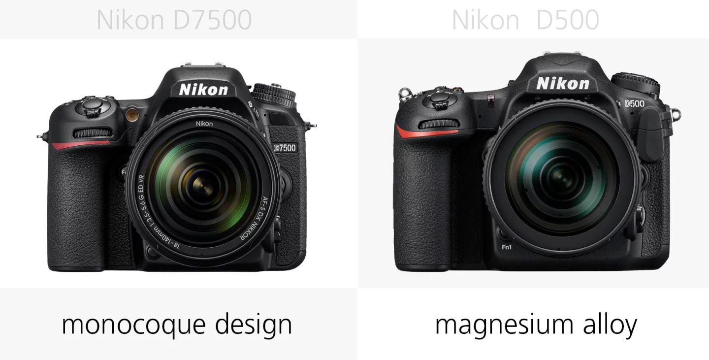The build of the Nikon D7500 and Nikon D500 compared