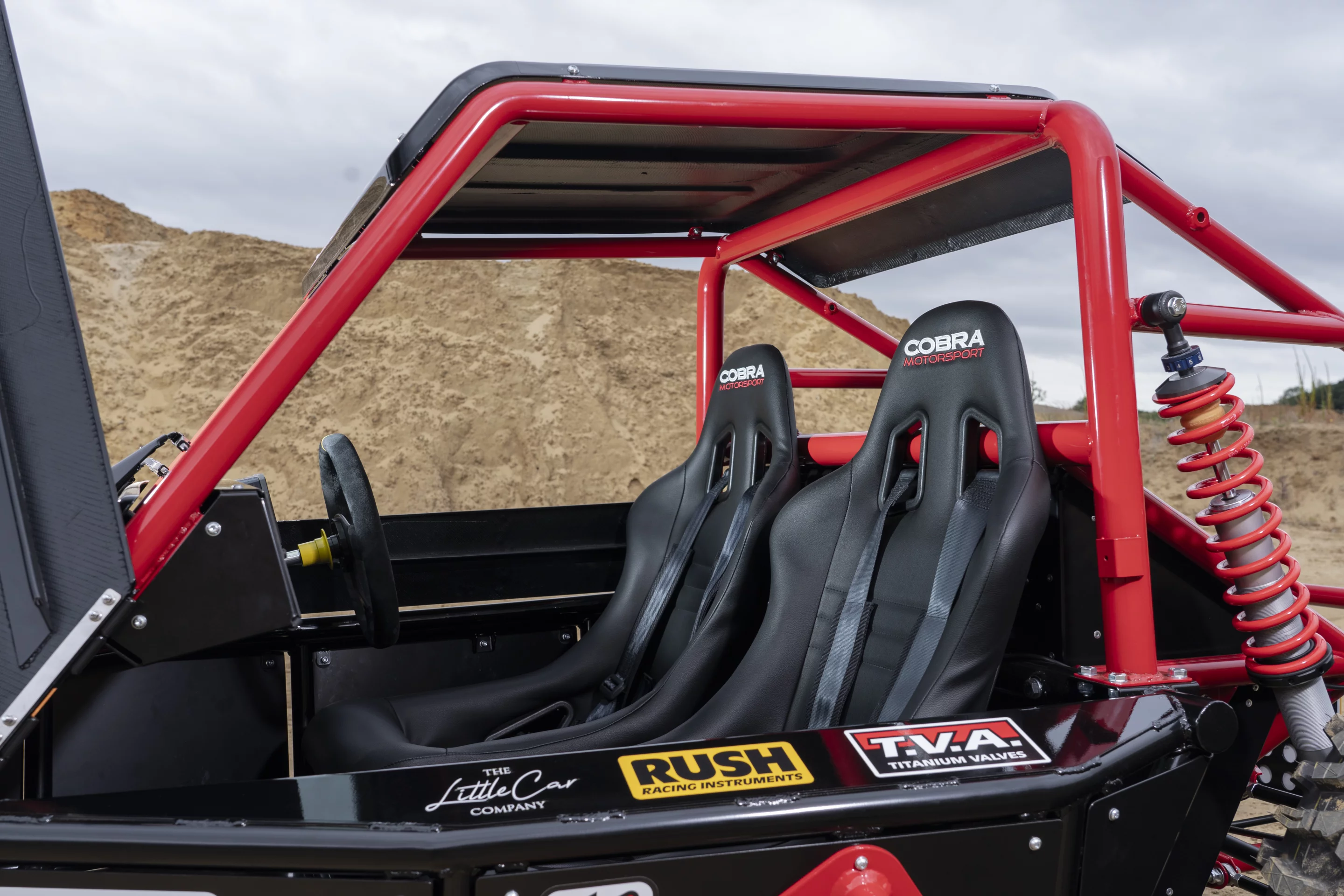 Cobra bucket seats and an open cockpit deliver a raw experience 