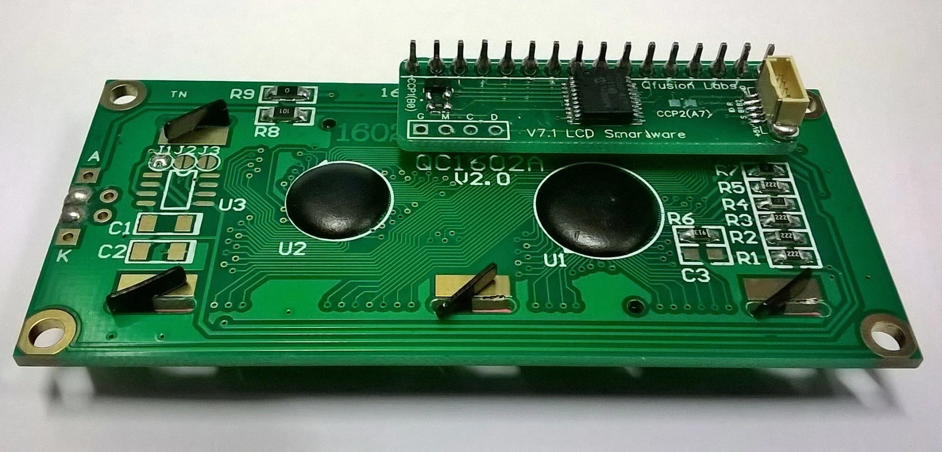 The LCD smartware module is jam-packed with electronics
