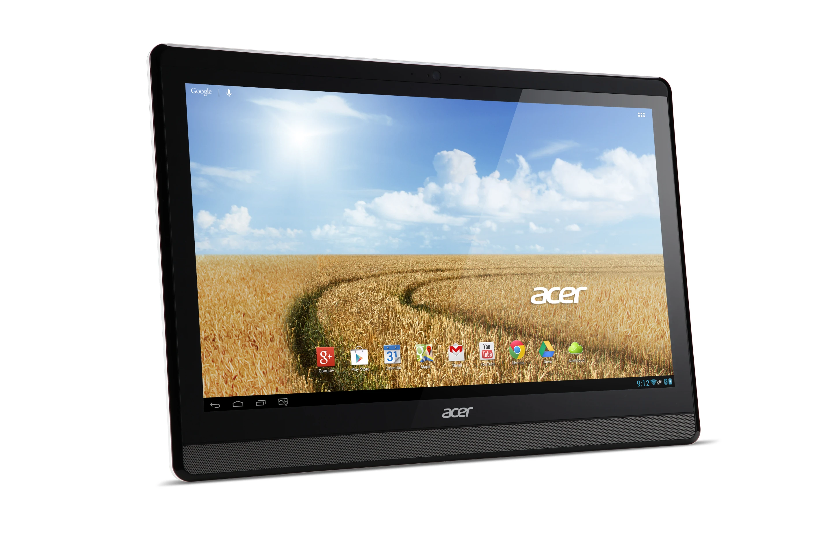 The battery-powered Acer DA223 HQL Android AIO features a 21.4-inch HD multitouch display