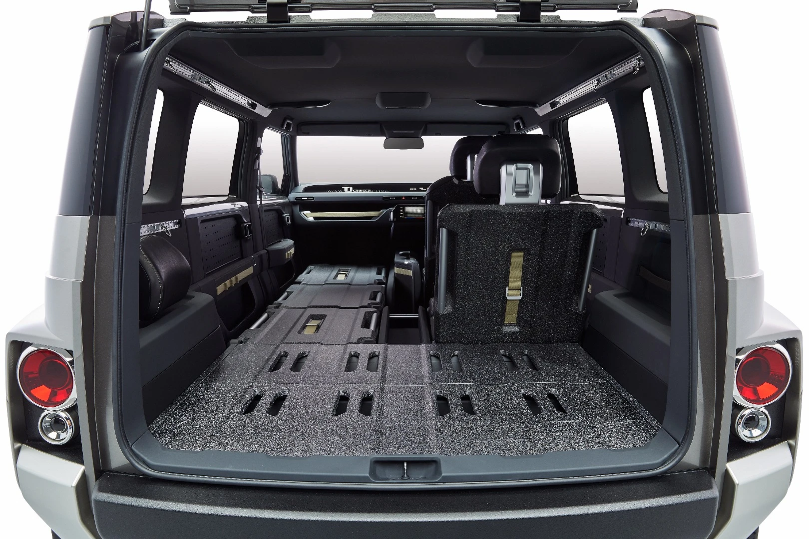 Among the Toyota Tj Cruiser's van-like features are front and rear passenger seats that can be reclined totally flat, allowing objects up to 3 m (9.8 ft) long to be stored inside