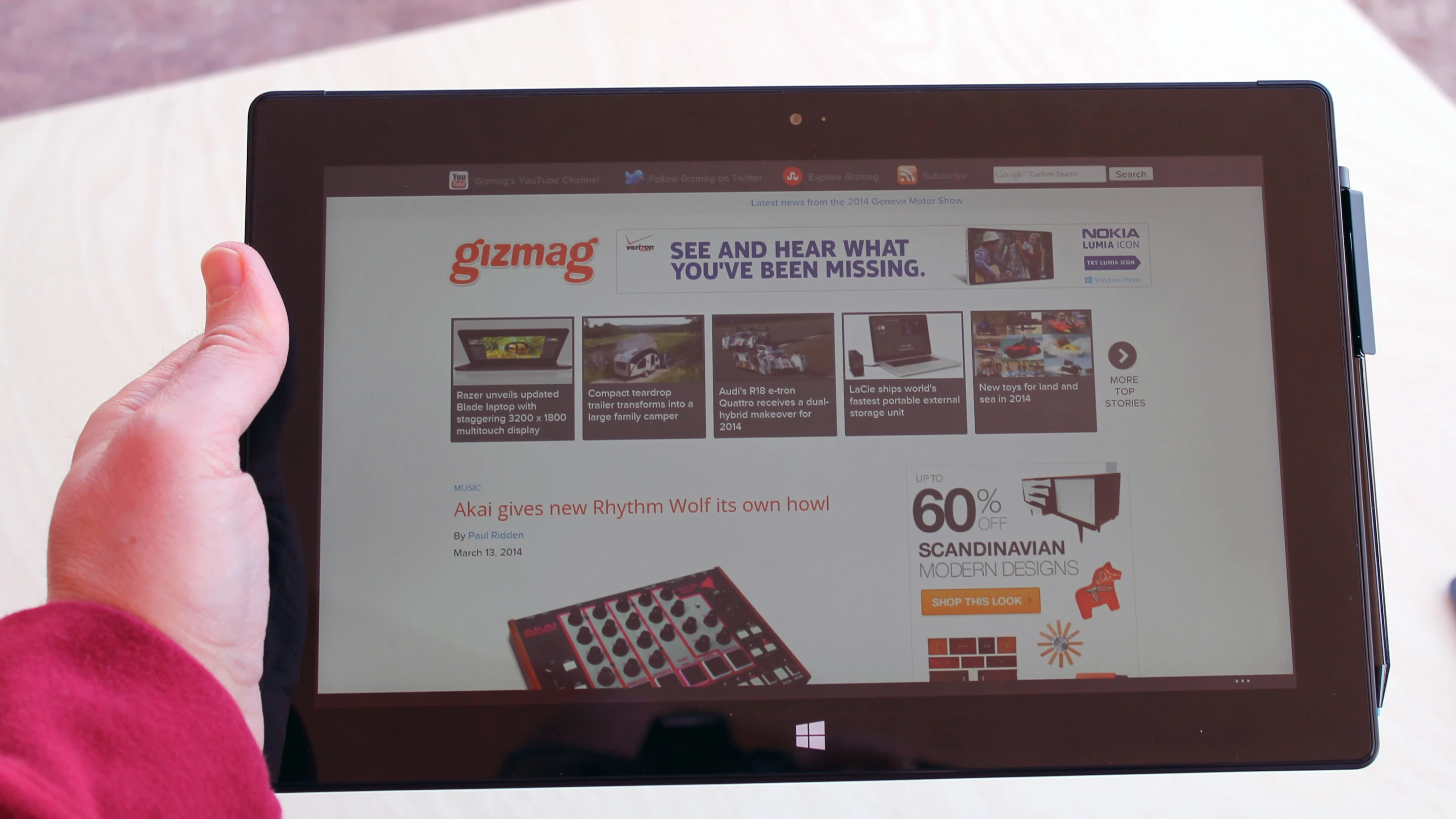 The Surface Pro 2 is powerful like a real laptop, but it also makes for a thick and heavy tablet