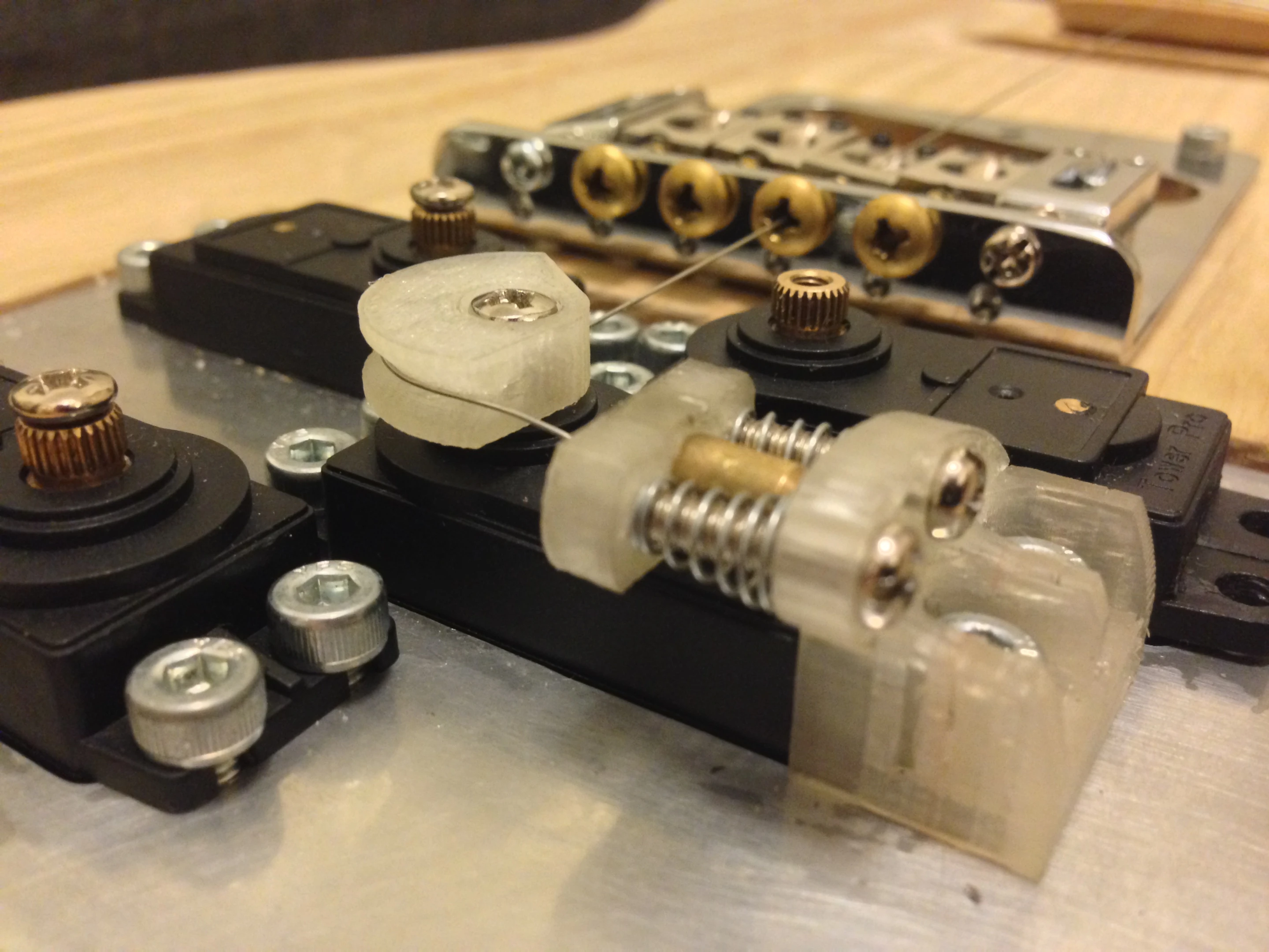 Close up of the servo assembly