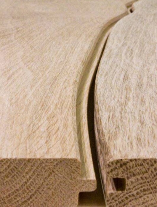 Bolefloors fit together with a standard tongue and groove joint