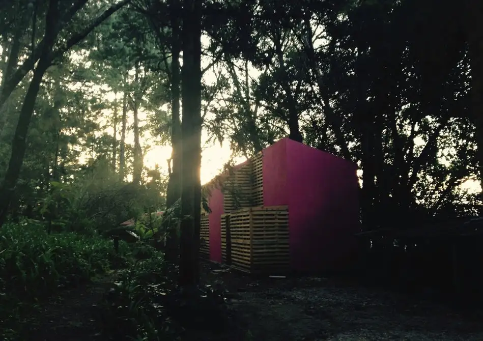 The pallets making up this low-cost home by Mexican Architect Tatiana Bilbao allow relatively easy expansion and alteration, and they're also used instead of windows to offer natural light and ventilation in suitable areas of the home