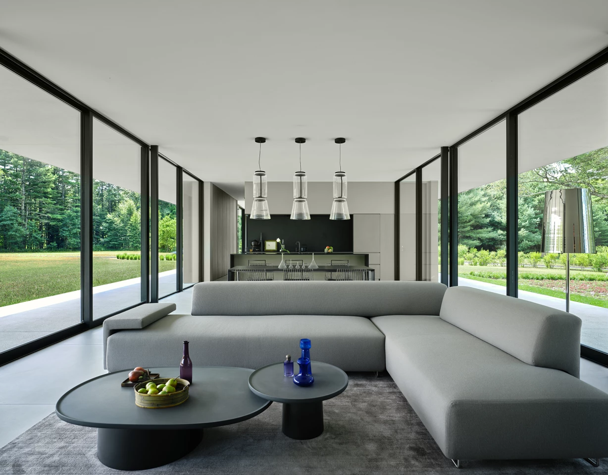Casa Annunziata's interior layout places the living room, kitchen and dining area at the center of the home