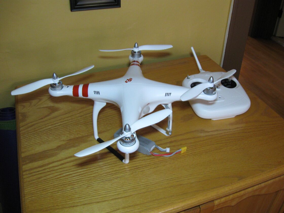 A shot of my DJI Phantom, taken using the Pocket Spotlight