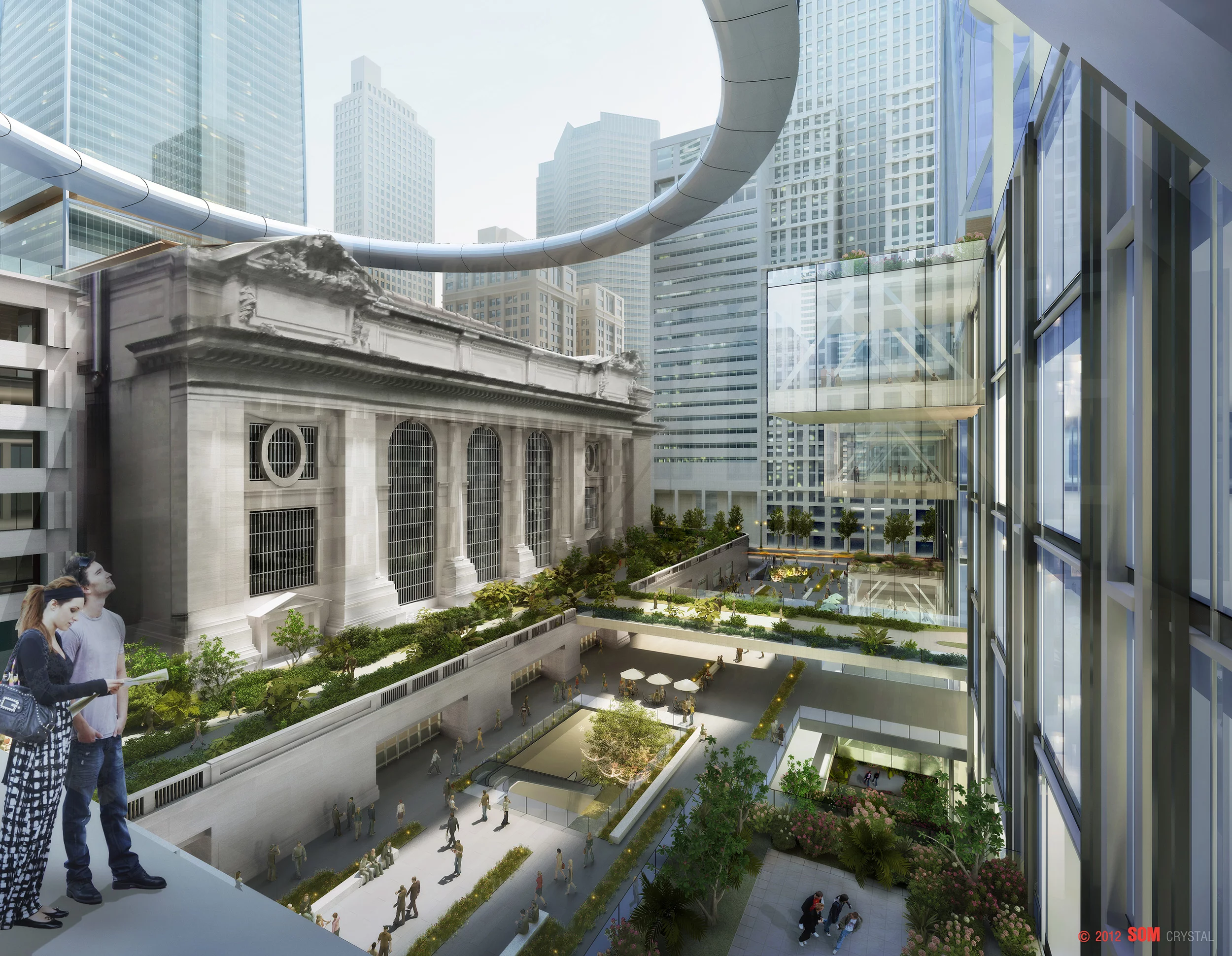 SOM's "Halo" viewing platform moves up and down like an elevator (Image: © 2012 SOM)