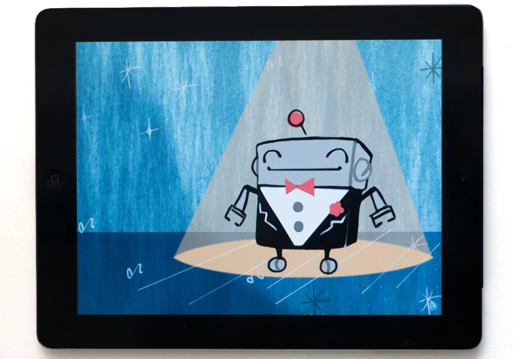 The Bebot app is multitouch synthesizer … but for kids it's a great way to make noise with a cute robot
