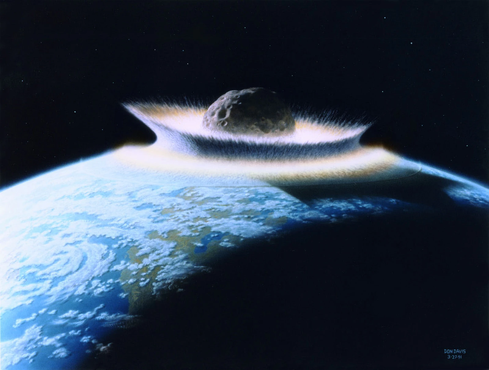 Artist's impression of a massive asteroid impact (Image: NASA/Don Davis)