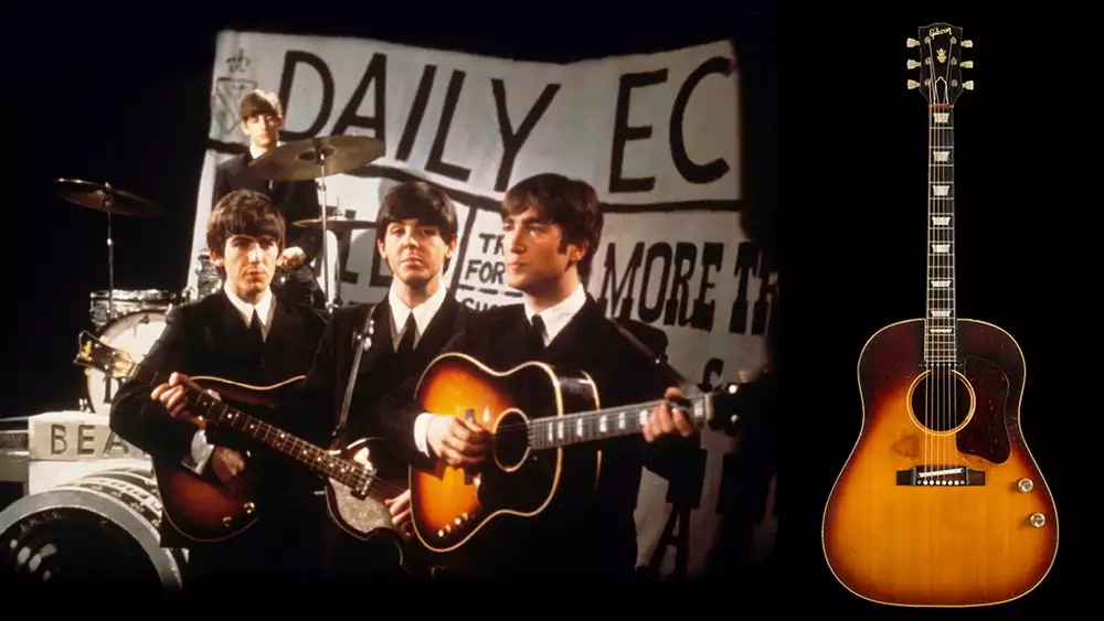 With the esteemed provenance of having been the primary tool of the early Lennon/McCartney songwriting collaborations, this 1962 Gibson J-160E sold for $2,902,000 at another Julien's auction in 2015 at the same venue as the Cobain sale. This guitar was responsible for the formative chords of The Beatles' classics “She Loves You”, “I Want to Hold Your Hand”, “Please, Please, Me” and “All My Loving"