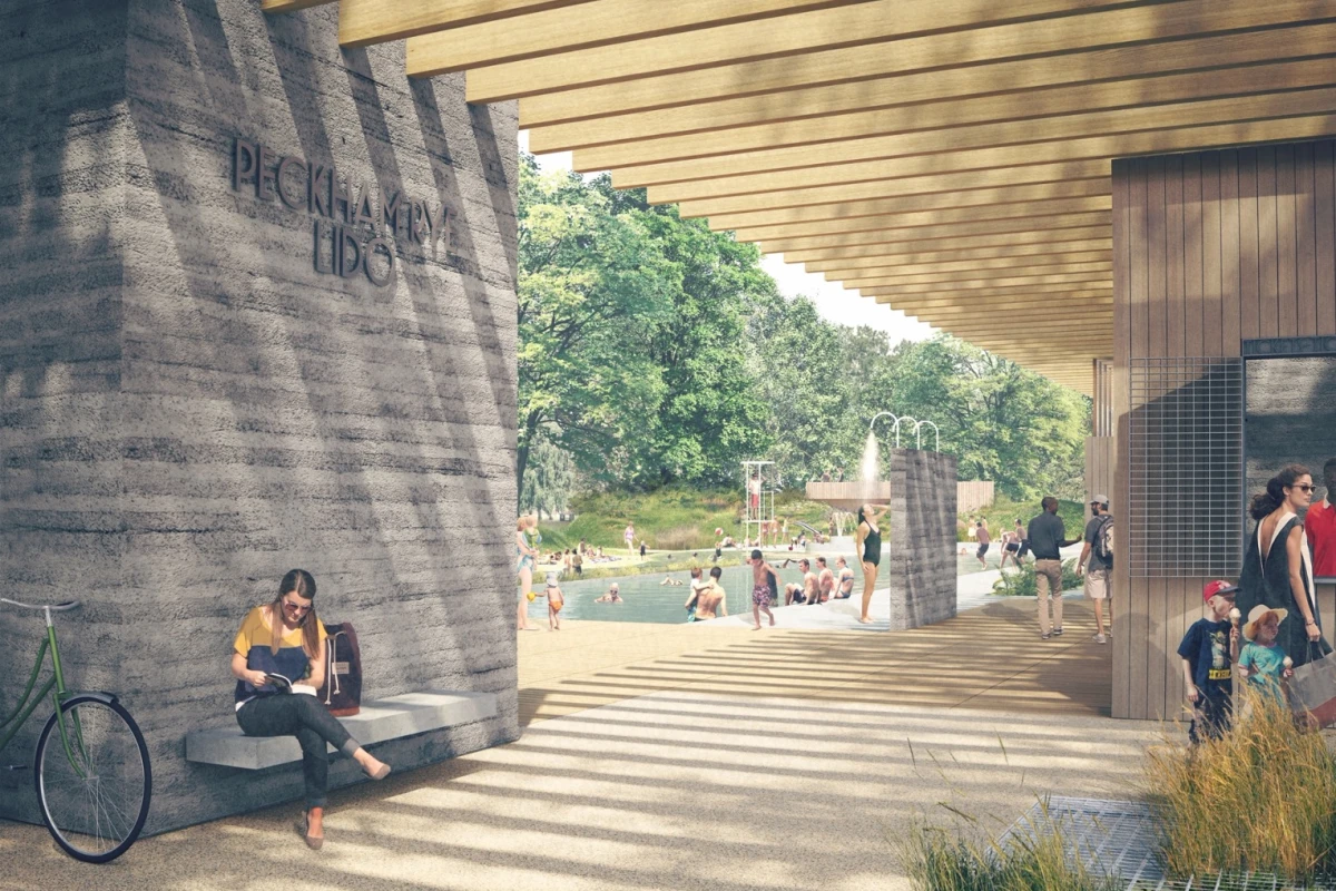 Peckham Rye Lido will have an Olympic-size heated pool and a separate natural pool with water possibly sourced from the subterranean River Peck