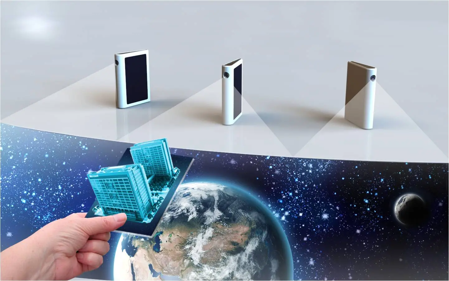 Using a card to interact with the projected image from a Mobile Surface device
