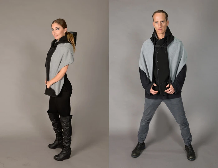 One side of Mavari is waterproof, while the other is absorbent, meaning you can use it to dry off or shelter from the rain