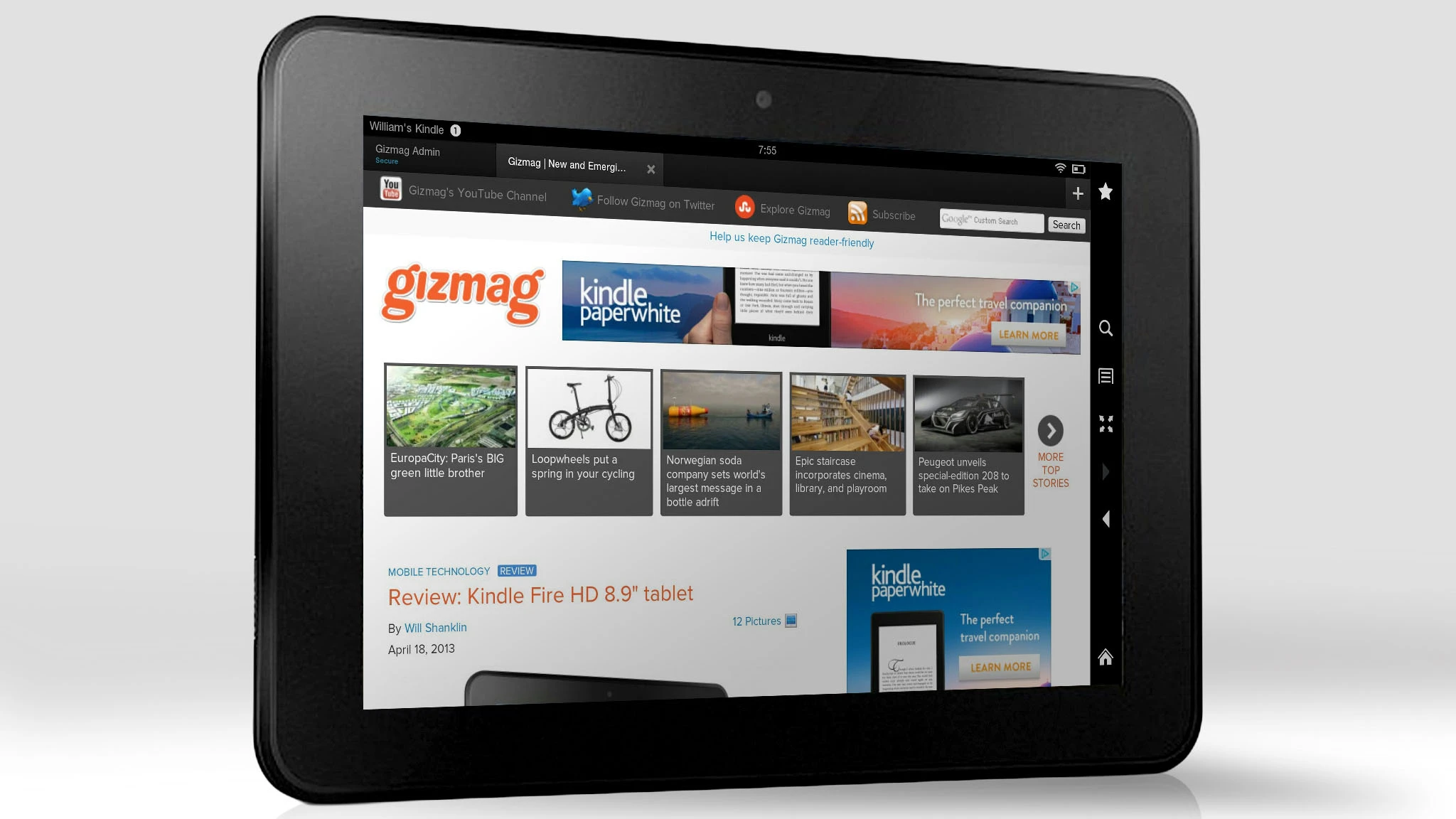 Gizmag reviews the Kindle Fire HD 8.9"