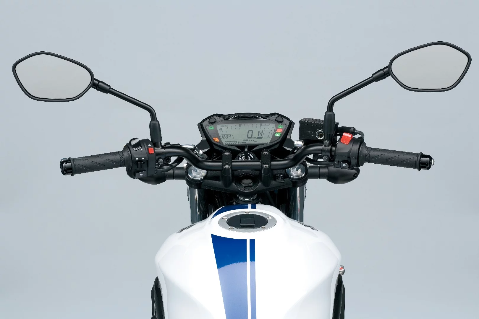 View from the riding position of the 2016 Suzuki SV650
