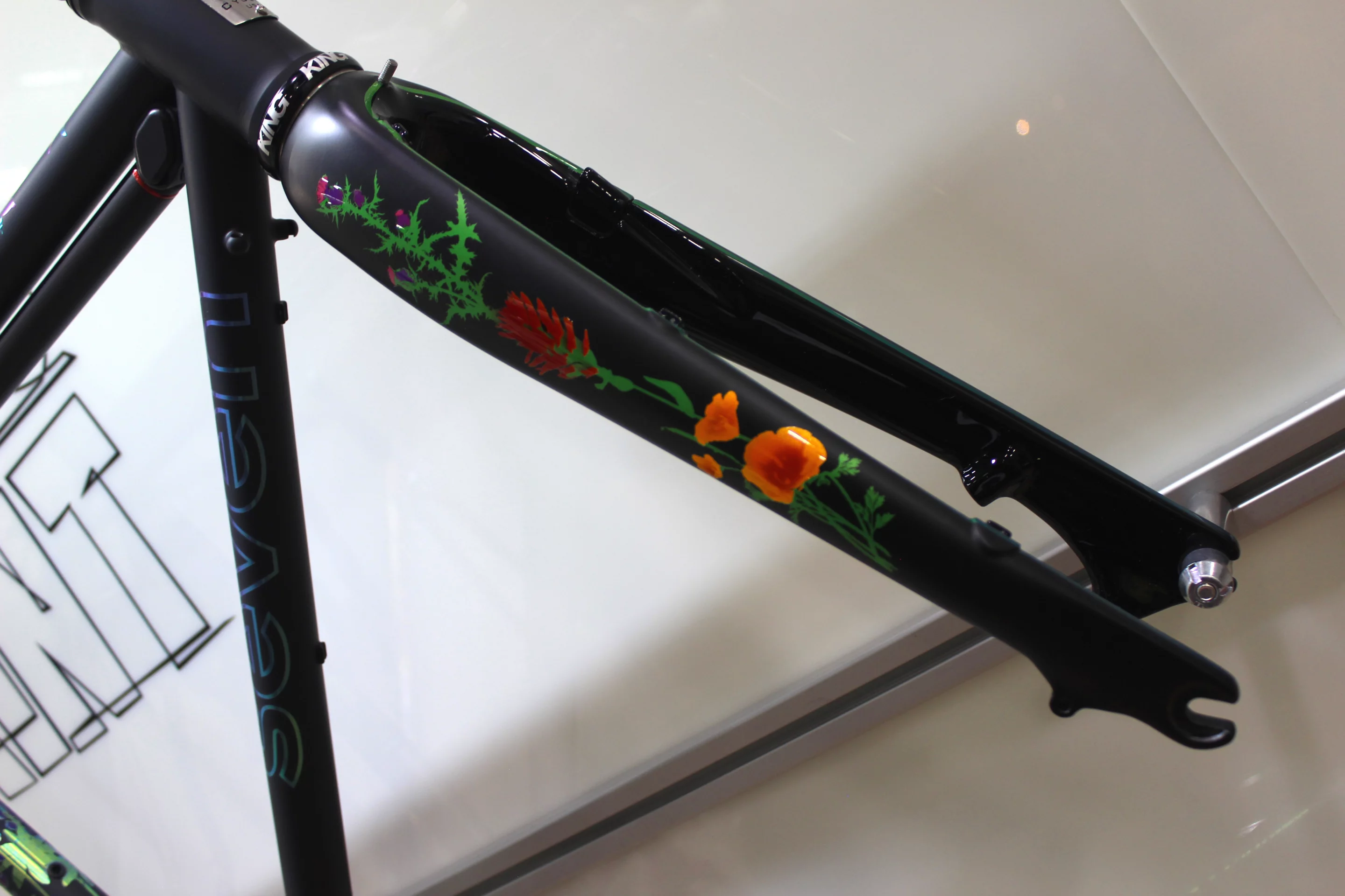 This fork, adorned by Black Magic Paint, looks almost as if it has a tattoo